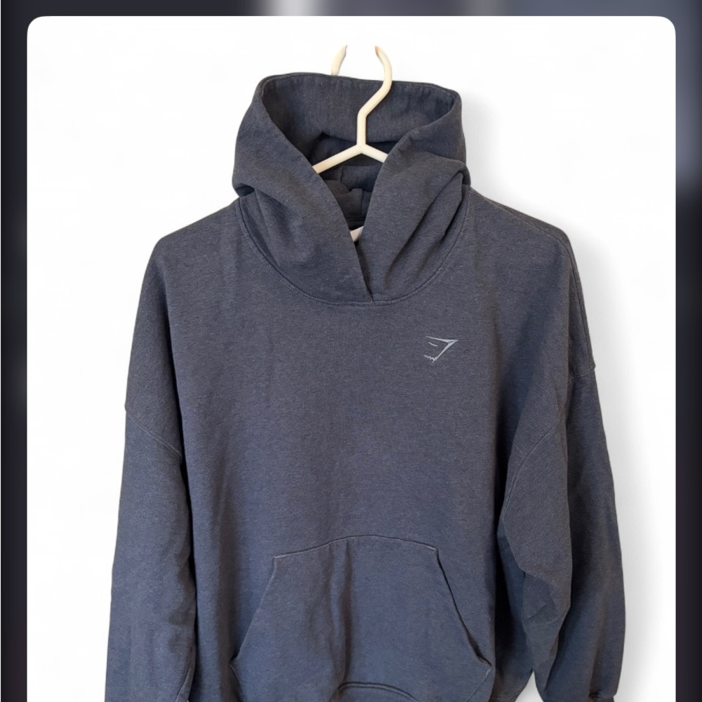 Gymshark blue Men's Hoodie with Subtle Logo